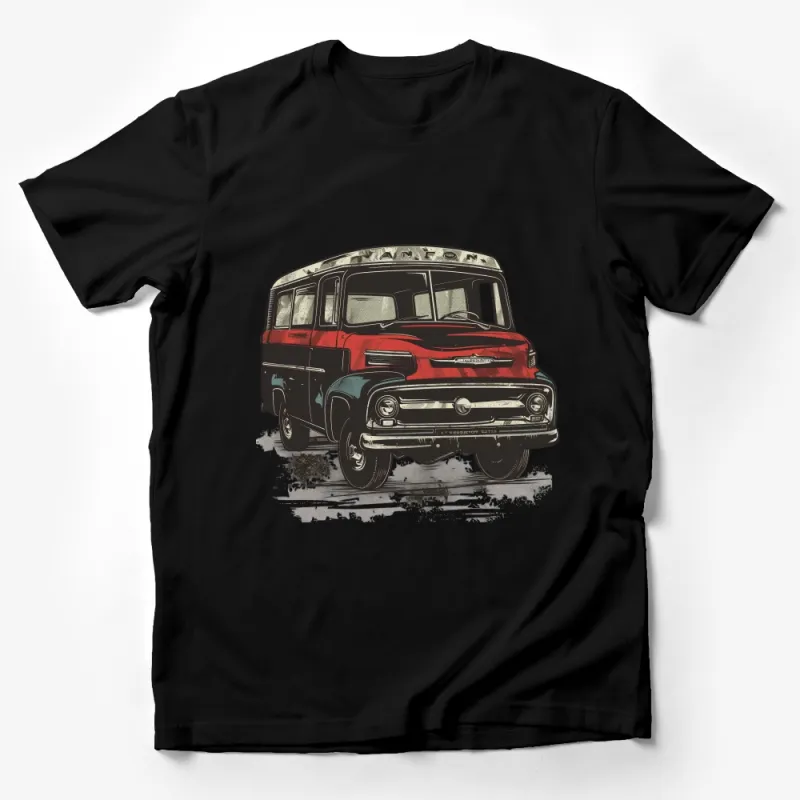 Vintage Retro Bus Print T-Shirt, Unisex Classic Vehicle Graphic Tee, Road Trip Adventure Shirt, Summer Travel Top, Car Enthusiast Gift Male T-Shirt