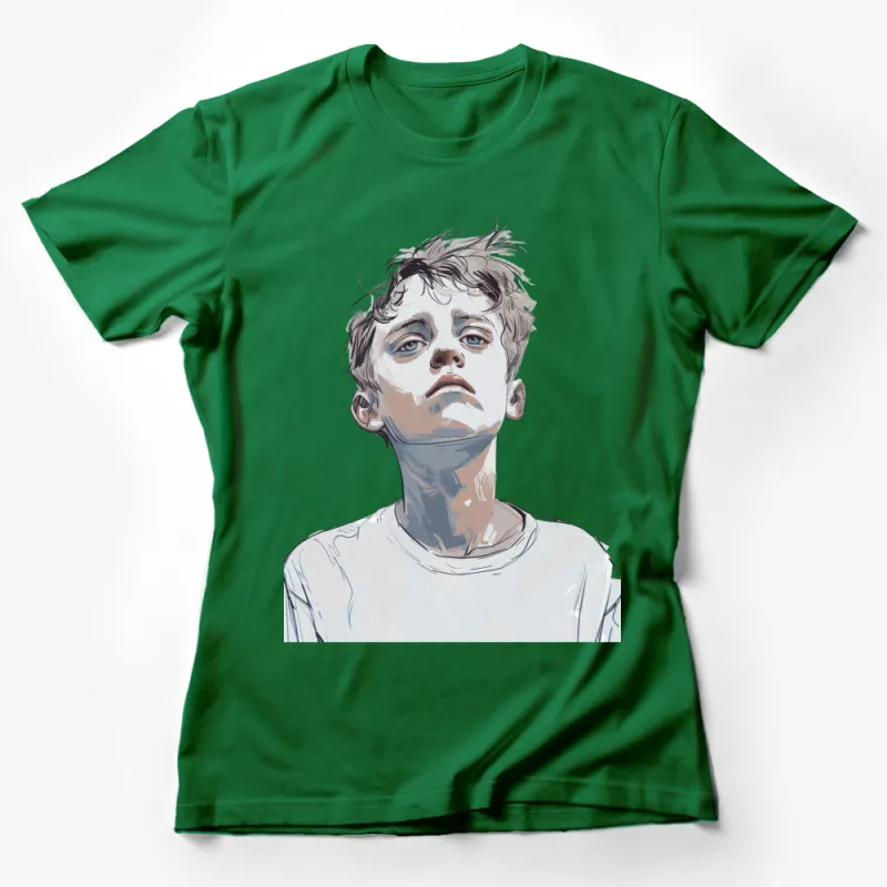 Artistic Face Illustration T-Shirt, Modern Portrait Tee, Unisex Graphic Style Shirt, Casual Wear, Fashion Top Female T-Shirt