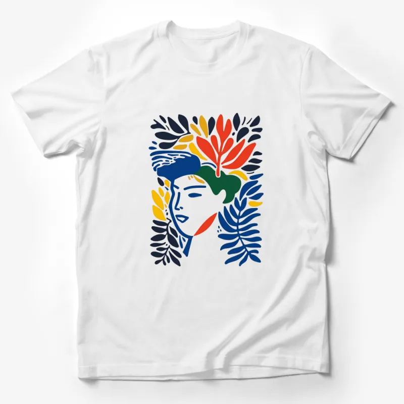 Abstract Face Art T-Shirt, Colorful Woman Portrait Tee, Modern Aesthetic Graphic Shirt, Creative Design Casual Wear, Unisex Clothing Male T-Shirt