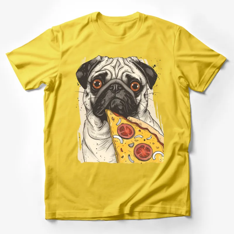 Funny Pug Dog Pizza Lover T-Shirt, Cute Pug Graphic Tee, Dog Pizza Party Shirt, Unisex Pug Gift, Animal Humor Casual Wear Male T-Shirt