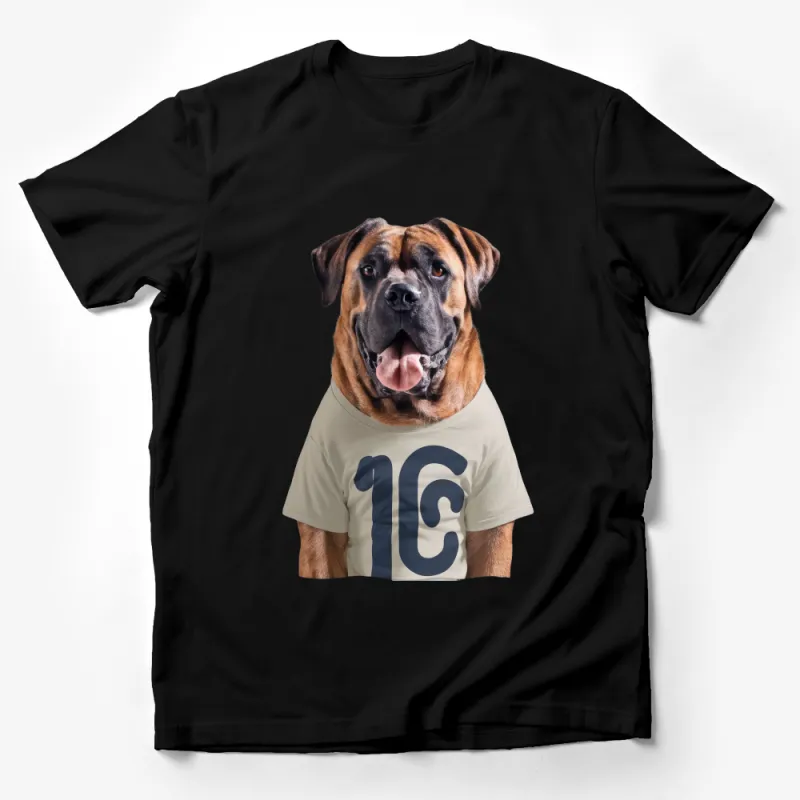 Funny Dog T-Shirt with Cute Mastiff Face, Humorous Pet Lover Tee, Casual Unisex Clothing, Animal Graphic Shirt, Gift for Dog Owners Male T-Shirt