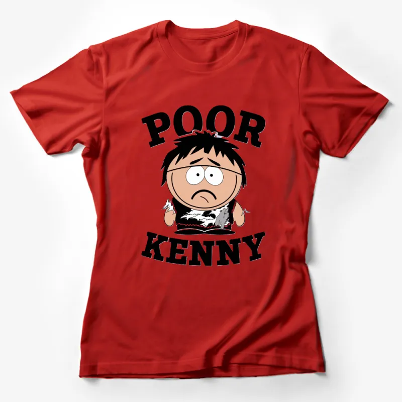 Funny Kenny Cartoon T-Shirt, Poor Kenny Graphic Tee, Unisex Adult Casual Shirt, Cotton Comfort, Gift for Cartoon Fans Female T-Shirt