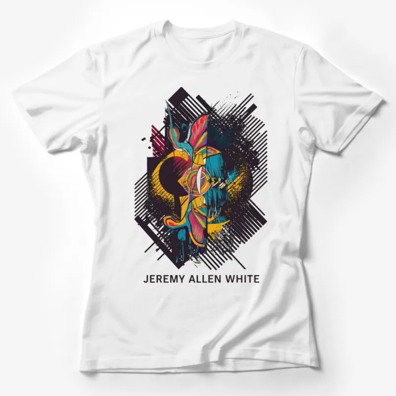 Abstract Elephant Art T-Shirt, Colorful Graphic Tee, Modern Animal Print, Trendy Urban Style Shirt, Unique Gift for Men and Women Female T-Shirt