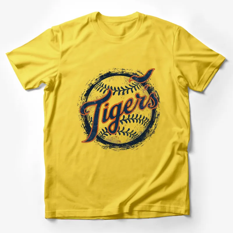 Vintage Tigers Baseball T-Shirt, Distressed Sports Team Tee, Unisex Graphic Shirt for Casual Wear Male T-Shirt