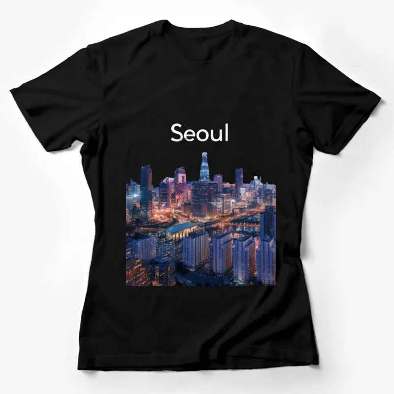 Seoul Skyline T-Shirt, Urban Cityscape Tee, South Korea Travel Fashion, Unisex Graphic Shirt, Unique Seoul Souvenir, Modern City Art Top Female T-Shirt