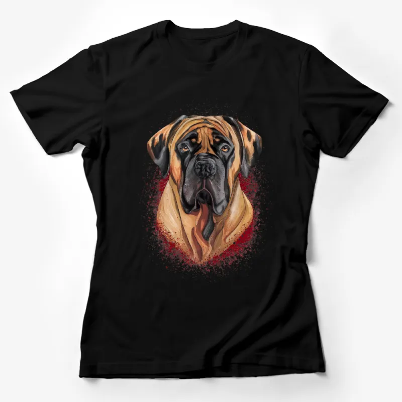 Mastiff Dog T-Shirt, Unique Pet Portrait Tee, Animal Lover Gift, Dog Owner Apparel, Unisex Graphic Tee, Large Breed Dog Shirt Design Female T-Shirt