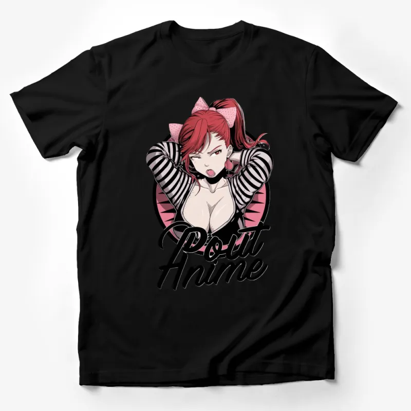 Redhead Anime Girl T-Shirt, Cute Manga Character Tee, Japanese Street Fashion, Casual Cosplay Shirt, Otaku Gift Male T-Shirt