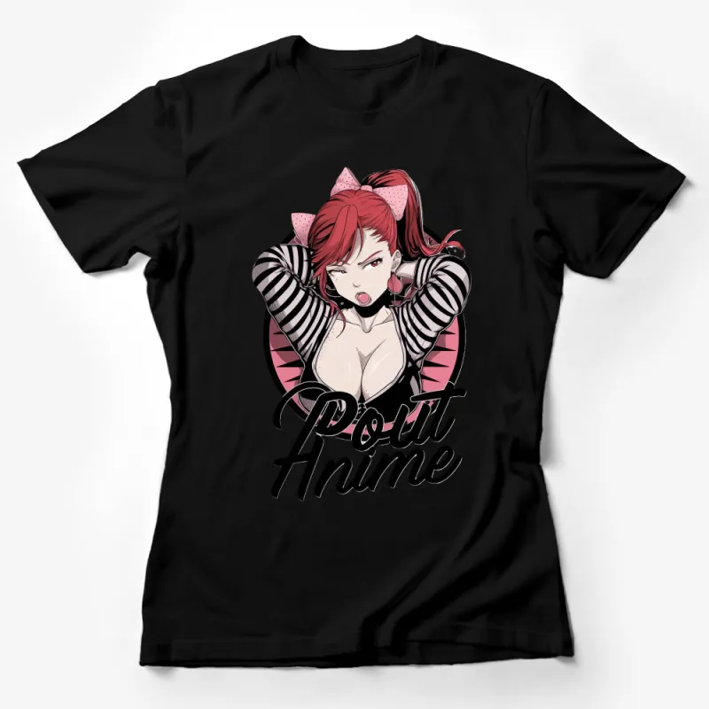 Redhead Anime Girl T-Shirt, Cute Manga Character Tee, Japanese Street Fashion, Casual Cosplay Shirt, Otaku Gift Female T-Shirt