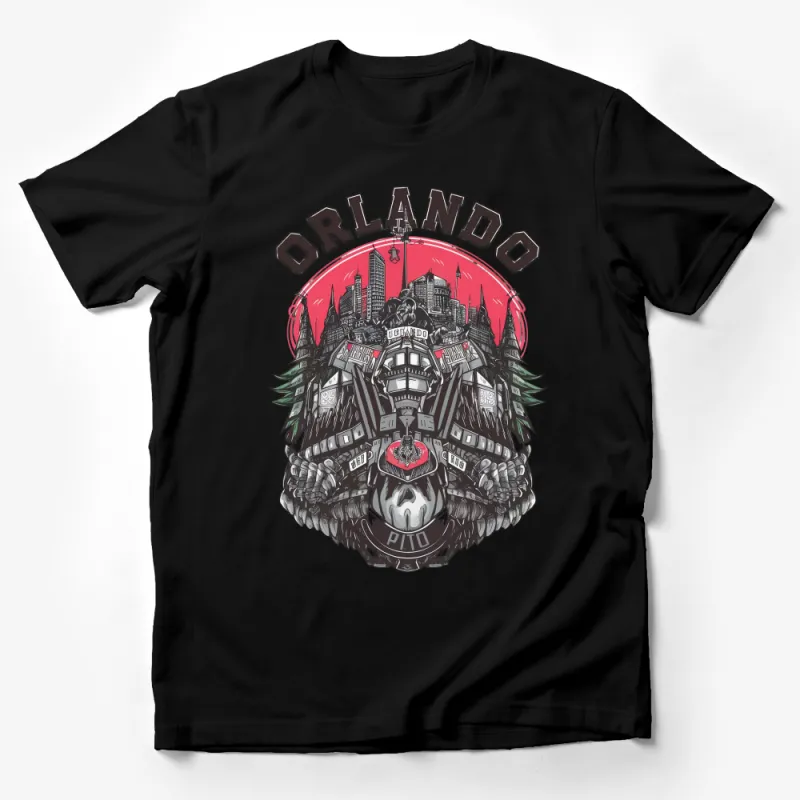 Orlando Graphic T-Shirt, City Skyline Design Tee, Urban Streetwear, Unisex Casual Top, Unique Travel Souvenir Shirt Male T-Shirt