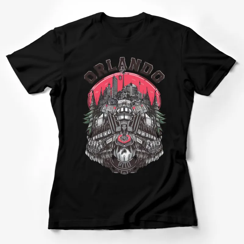 Orlando Graphic T-Shirt, City Skyline Design Tee, Urban Streetwear, Unisex Casual Top, Unique Travel Souvenir Shirt Female T-Shirt