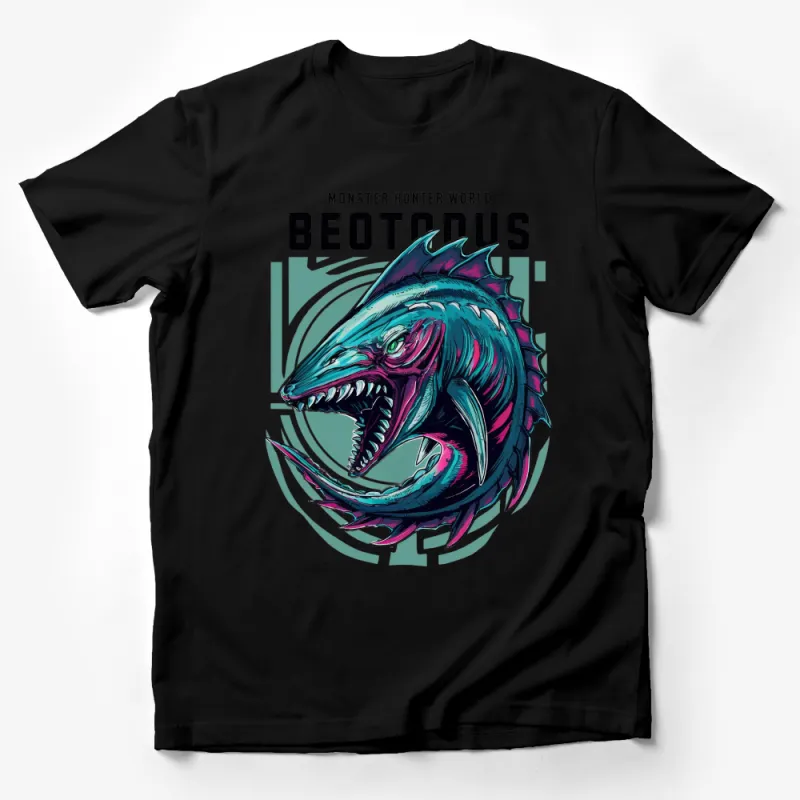 Monster Hunter World Beotodus T-Shirt, Gaming Graphic Tee, Fan Art Unisex Shirt, Bold Monster Print Casual Wear Male T-Shirt