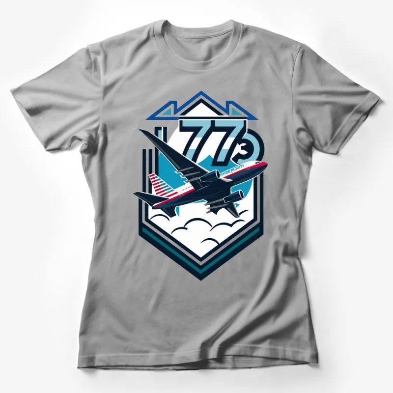 Retro Airplane Graphic T-Shirt, Vintage Aviation Logo Tee, Pilot Gift, Cool Airplane Emblem Shirt, Unisex Traveler Clothing Female T-Shirt