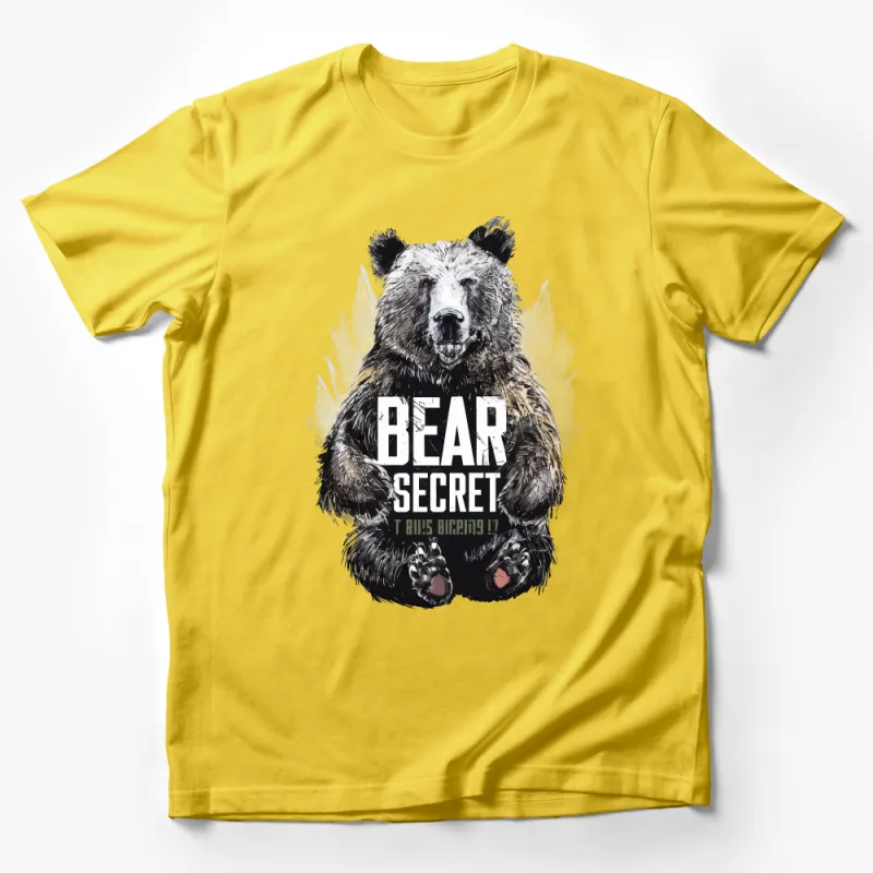 Bear Secret Graphic Tee, Wildlife Adventure Shirt, Unisex Nature Inspired T-Shirt, Outdoor Casual Wear, Animal Lover Gift Idea Male T-Shirt