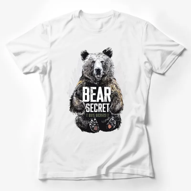 Bear Secret Graphic Tee, Wildlife Adventure Shirt, Unisex Nature Inspired T-Shirt, Outdoor Casual Wear, Animal Lover Gift Idea Female T-Shirt