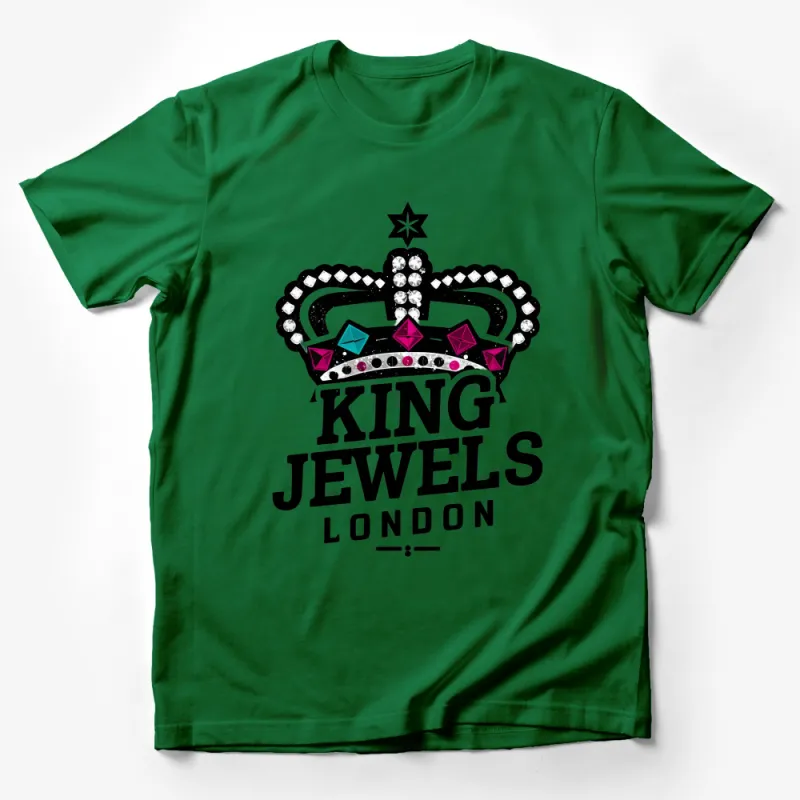 King Jewels London Graphic T-Shirt, Unisex Crown Tee, Urban Style Streetwear, Royal Bling Top, Vibrant Casual Shirt, Gift for Him Male T-Shirt