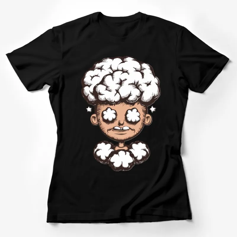 Unique Cartoon Brain Cloud T-Shirt, Funny Mindful Tee, Creative Thought Bubble Shirt, Graphic Tee for Men and Women Female T-Shirt