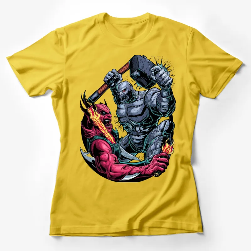 Men's Comic Villain T-Shirt, Unique Graphic Tee, Fiery Character Shirt, Gift for Geeks, Cool Illustrated Shirt for Him Female T-Shirt