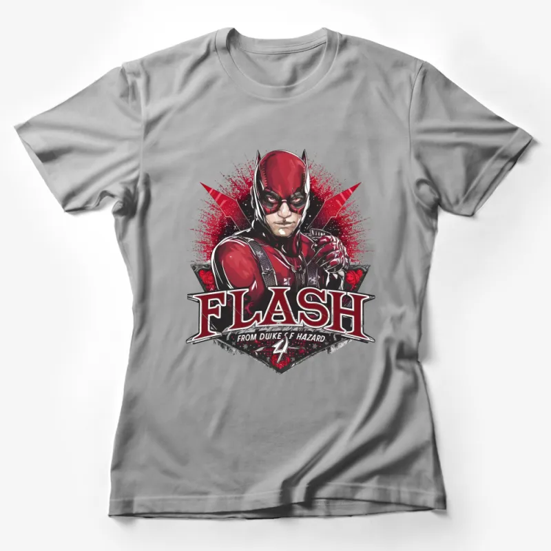 Men's Flash Superhero T-Shirt, Comic Book Character Tee, Casual Graphic Shirt, Cool Hero Apparel, Gift for Comic Fans, Red Design Top Female T-Shirt