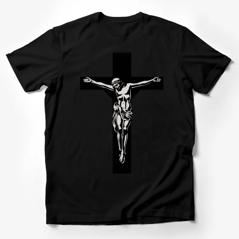 Christian Graphic Tee, Jesus on the Cross, Faith-Inspired Religious T-Shirt, Spiritual Clothing, Unisex Church Wear, Easter Gift Idea Male T-Shirt