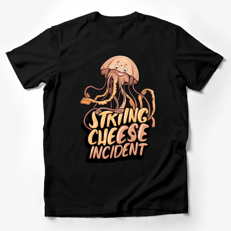 Funny Jellyfish Pizza Lover Tee, Striking Cheese Incident Cartoon T-Shirt, Quirky Foodie Gift Shirt Male T-Shirt