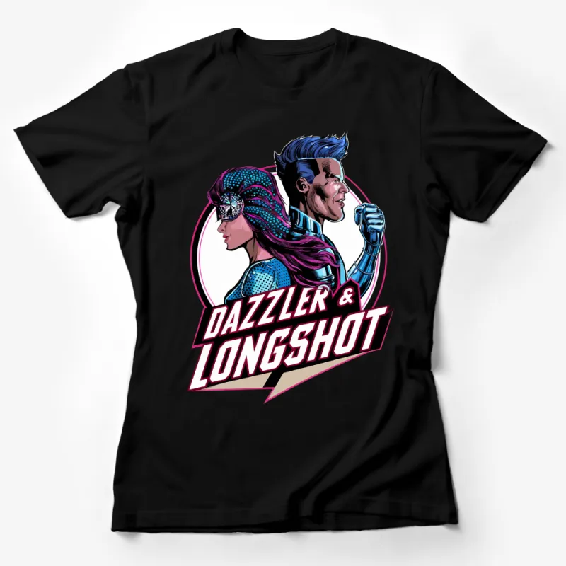 Dazzler and Longshot Retro Comic Style T-Shirt, Unisex Superhero Graphic Tee, Vintage Inspired Fashion Female T-Shirt