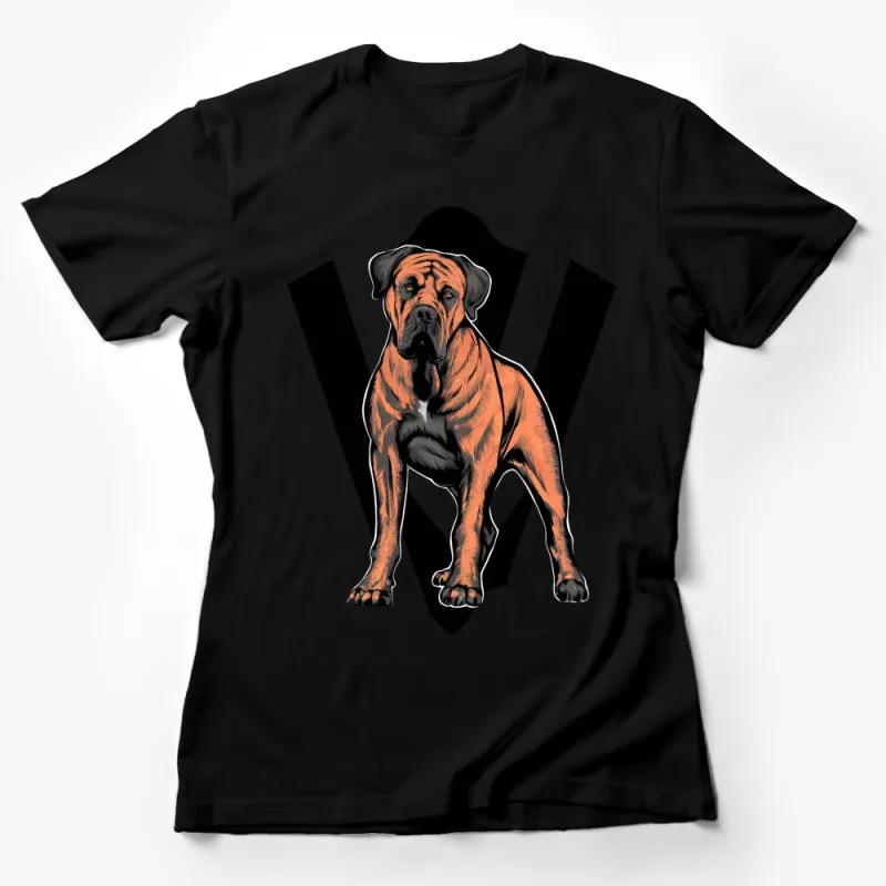 Bullmastiff Dog T-Shirt, Bold Graphic Canine Tee, Pet Lover Gift, Unisex Animal Print, Casual Streetwear, Dog Owner Apparel Female T-Shirt