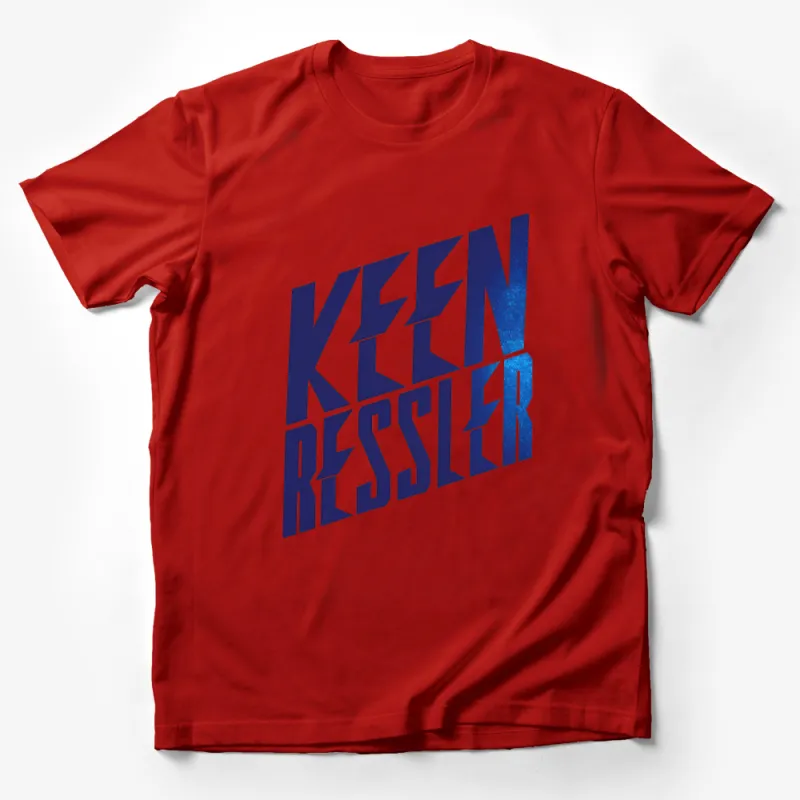 Keen Kessler Bold Typography Graphic Blue T-Shirt Design for Casual Wear Male T-Shirt