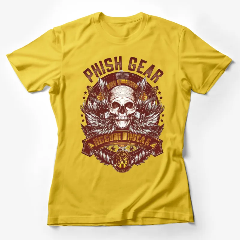 Unique Phish Gear Inspired Skull T-Shirt, Music Band Fans Graphic Tee, Rock Concert Apparel, Gift for Music Lovers Female T-Shirt