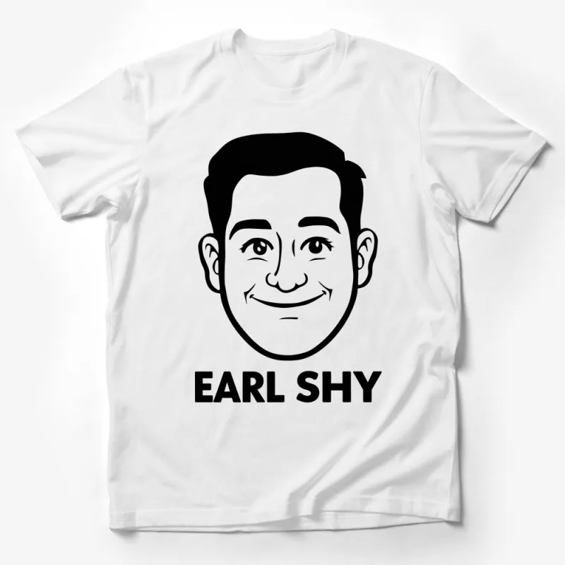 Cartoon Face T-Shirt, Earl Shy Graphic Tee, Unisex Casual Shirt, Bold Statement Apparel, Hip Novelty Fashion Top, Gift for Him or Her Male T-Shirt