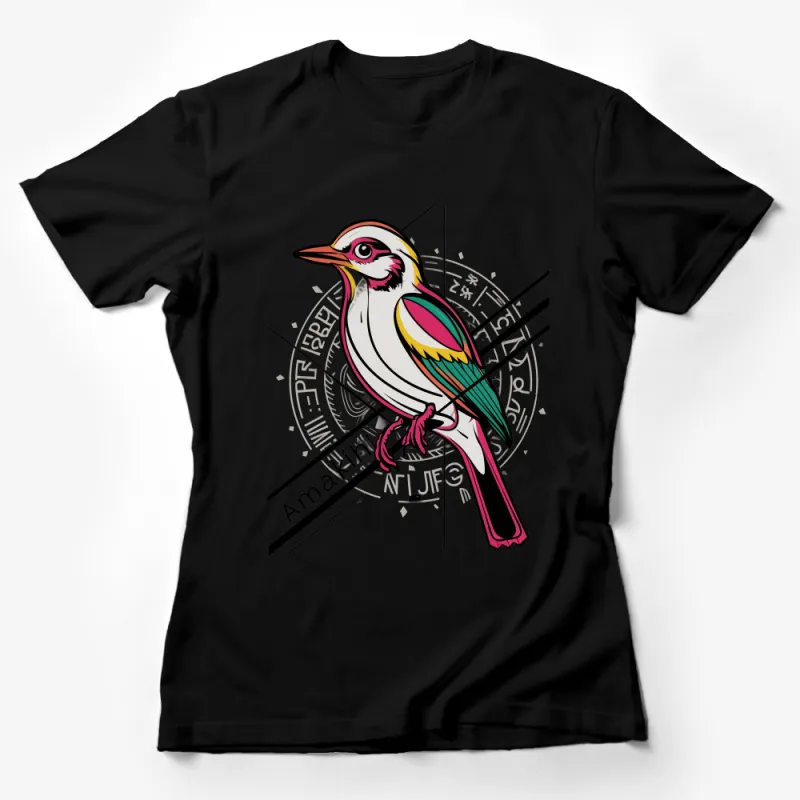 Vibrant Bird Graphic Tee, Colorful Avian Illustration Shirt, Unisex Cotton T-Shirt, Casual Style Clothing, Bird Lover Gift Female T-Shirt