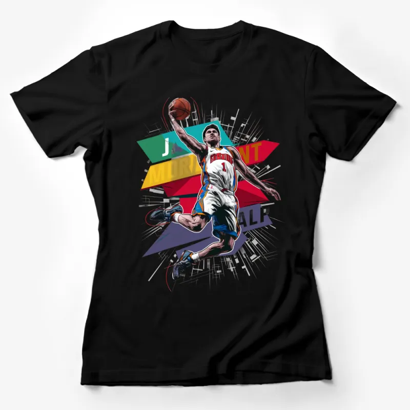 Men's Basketball Player Graphic Tee, Slam Dunk Illustration Shirt, Sports Fan Apparel, Athletic Casual Wear, Trendy T-Shirt Female T-Shirt