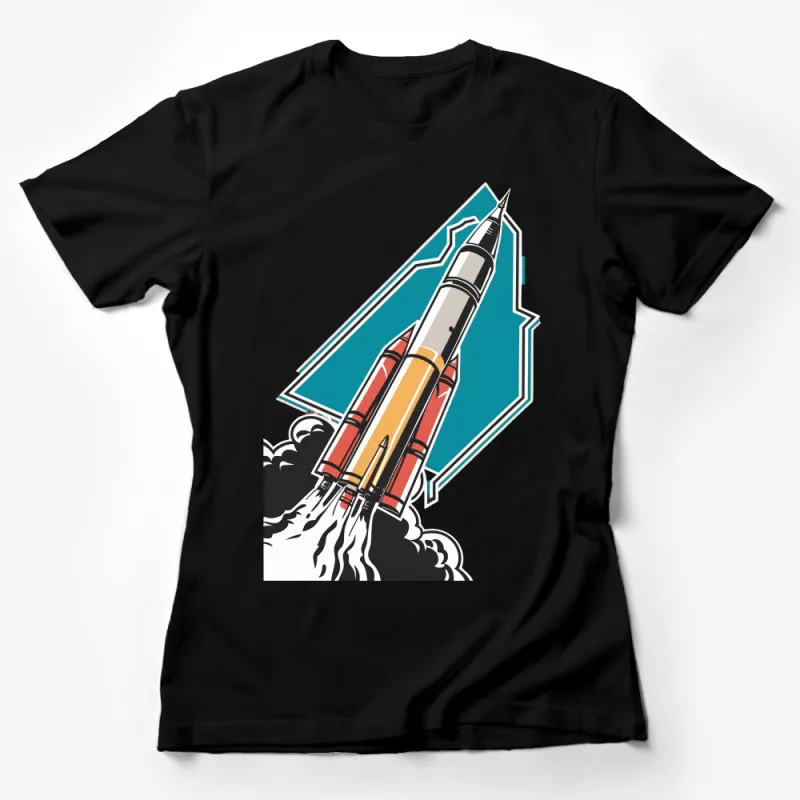 Vintage Rocket Launch T-Shirt, Classic Space Shuttle Graphic Tee, Retro Astronaut Apparel, Unisex Adult Clothing Female T-Shirt