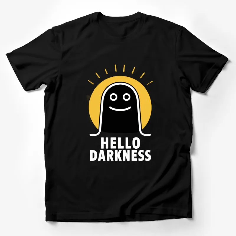 Hello Darkness Funny Sun Graphic Tee, Unisex Casual Cotton T-Shirt, Quirky Summer Top, Hipster Clothing Male T-Shirt