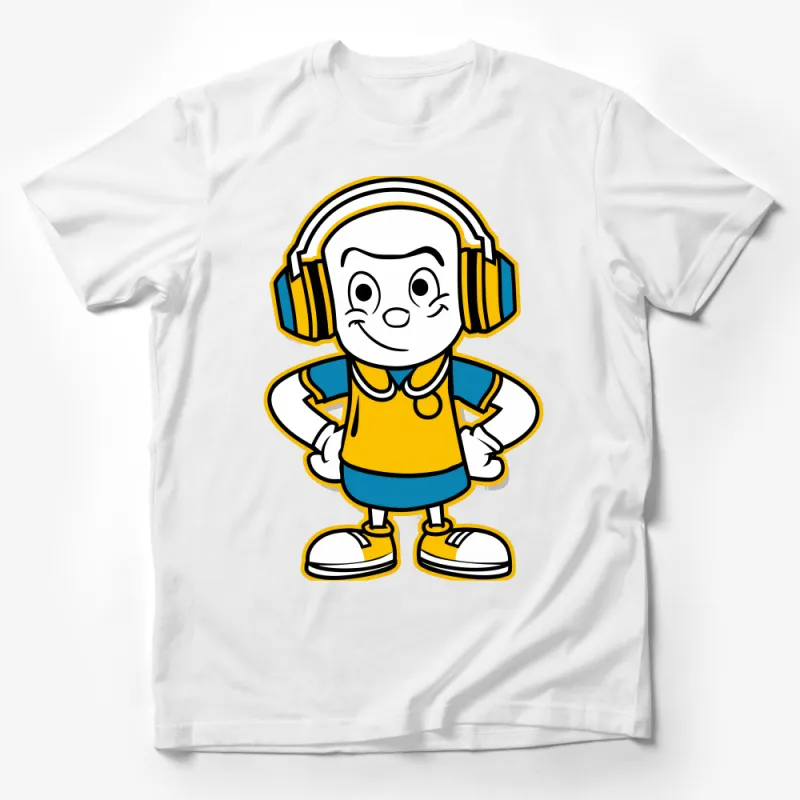 Cartoon Character T-Shirt, Kids Colorful Graphic Tee, Unisex Youth Casual Clothing, Fun Music Lover Gift Idea Male T-Shirt