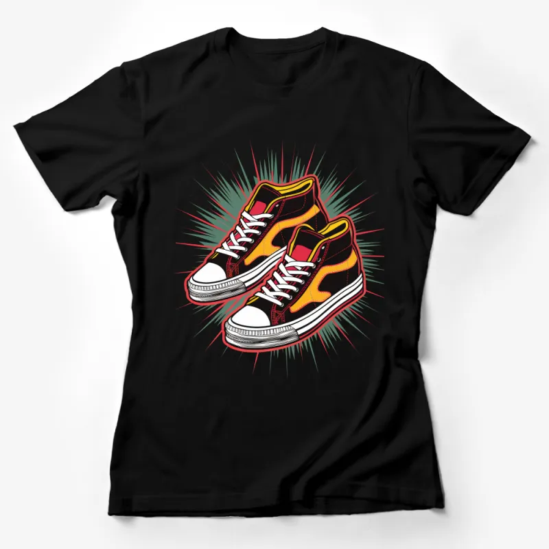 Vintage Style High Top Sneakers T-Shirt, Retro Shoe Graphic Tee, Casual Streetwear, Unisex Fashion, Gift for Sneakerheads Female T-Shirt