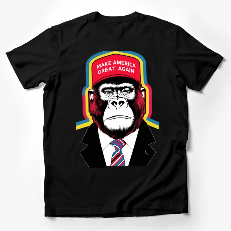 Patriotic Gorilla Graphic Tee, Make America Great Again, Bold Statement T-Shirt, Unisex Apparel, Political Humor Clothing Male T-Shirt