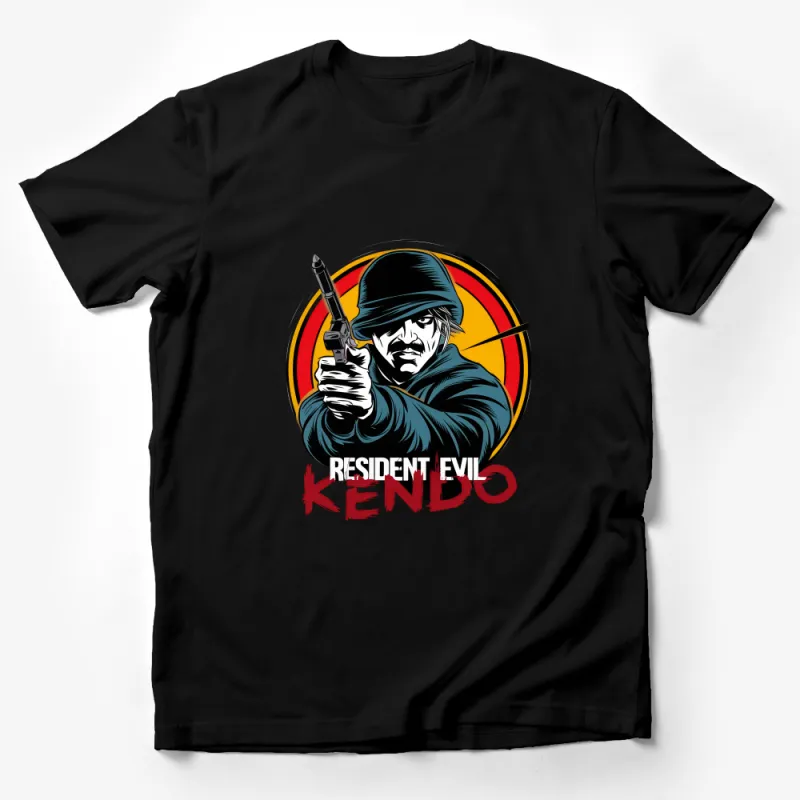 Retro Video Game Inspired T-Shirt, Resident Evil Kendo Graphic Tee, Vintage Style Gaming Shirt, Unique Fan Art Apparel Male T-Shirt