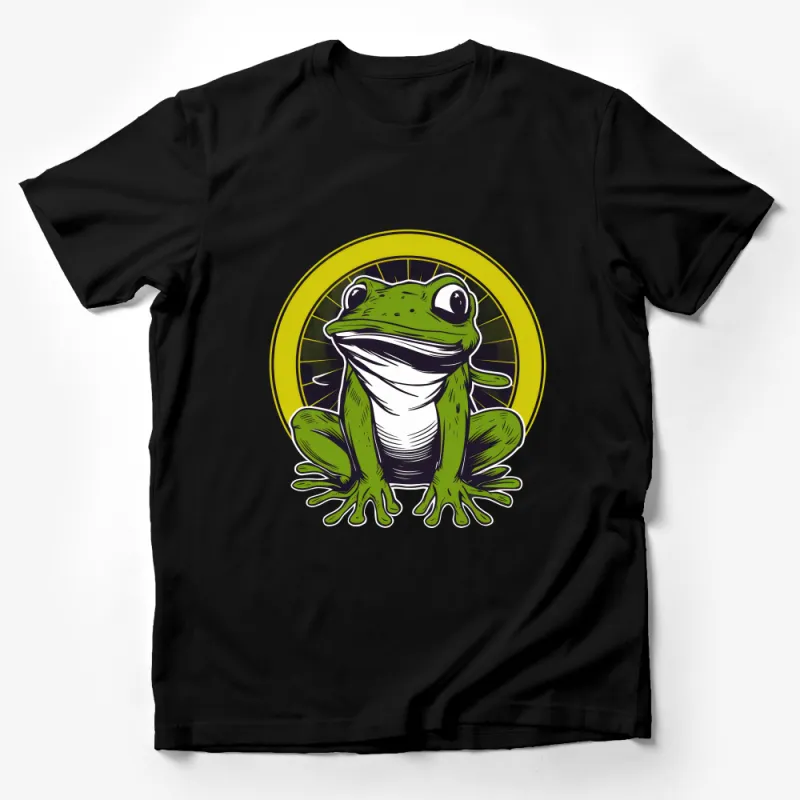 Graphic Frog T-Shirt, Unisex Nature Illustration Tee, Casual Wildlife Amphibian Shirt, Unique Animal Art Top, Gift for Frog Lovers Male T-Shirt