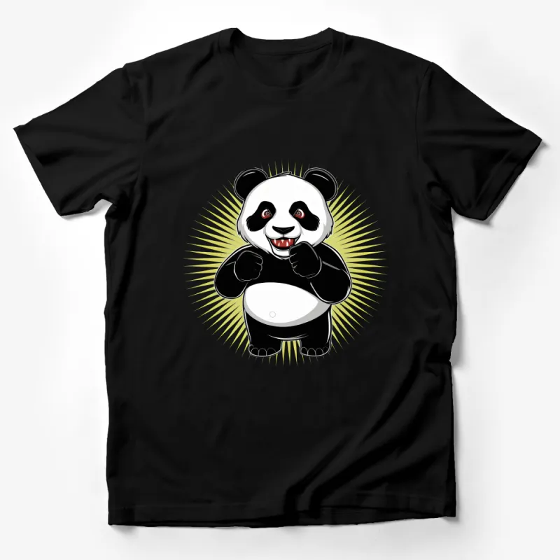 Cute Panda T-Shirt, Bold Graphic Tee, Unisex Panda Lover Gift, Wildlife Animal Print Top, Casual Street Style Shirt, Unique Design Tee Male T-Shirt