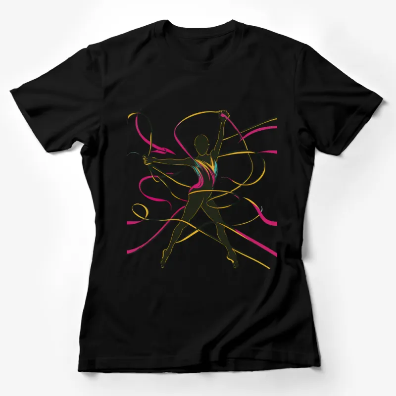 Artistic Gymnastics T-Shirt, Rhythmic Gymnast Silhouette, Athletic Dance Tee, Sporty Casual Wear, Fitness Enthusiast Gift Female T-Shirt