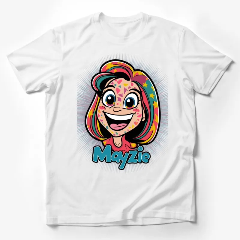 Colorful Cartoon Face Tee, Unisex Pop Art Style T-Shirt, Vibrant Character Graphic Shirt, Casual Wear, Hip Tee for All Ages Male T-Shirt