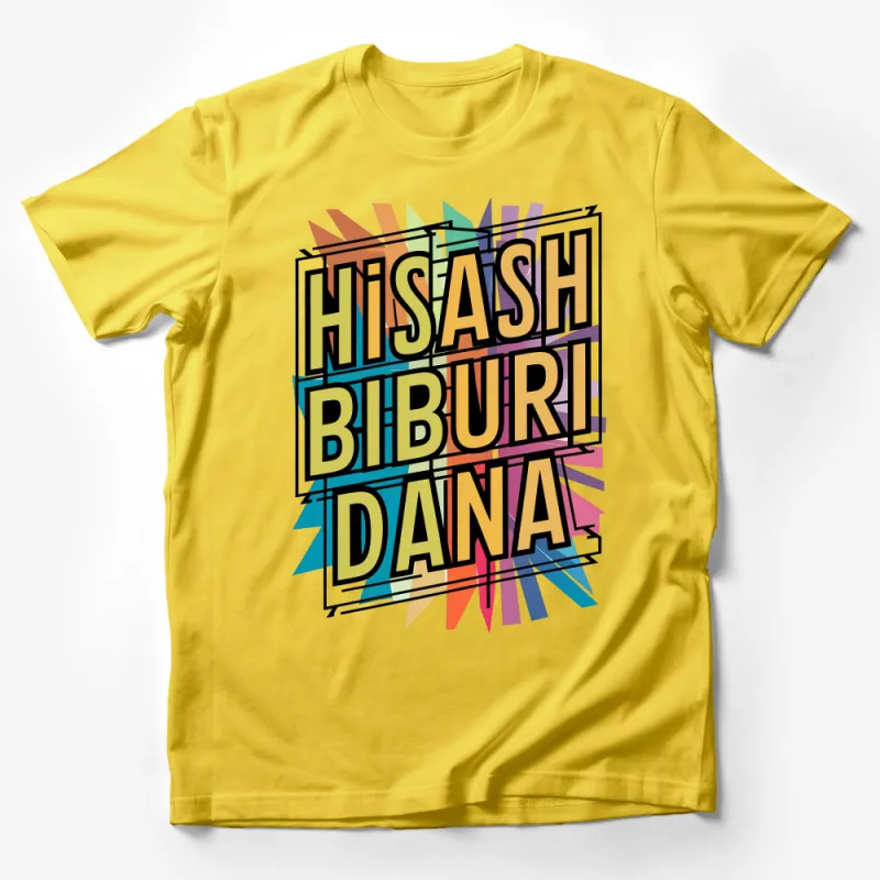 Retro Style Hisashiburi Dana T-Shirt, Colorful Vintage Font Tee, Unisex Graphic T-Shirt, Casual Streetwear Male T-Shirt