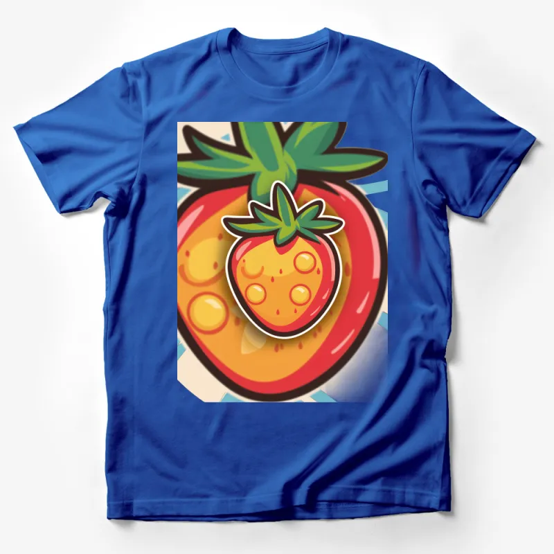 Cute Strawberry Pizza Graphic Tee, Funny Food Lover T-Shirt, Unisex Fruit Design Shirt, Casual Summer Tee for Teens and Adults Male T-Shirt