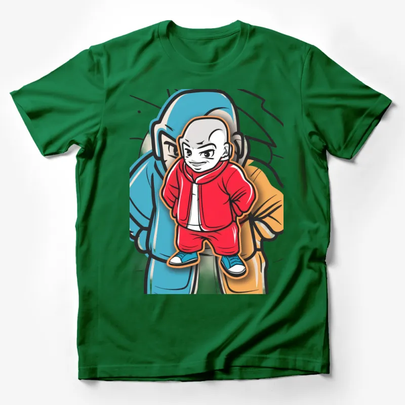 Unique Cartoon Character T-Shirt, Cool Animated Design Tee, Urban Style Streetwear, Unisex Graphic Shirt Male T-Shirt