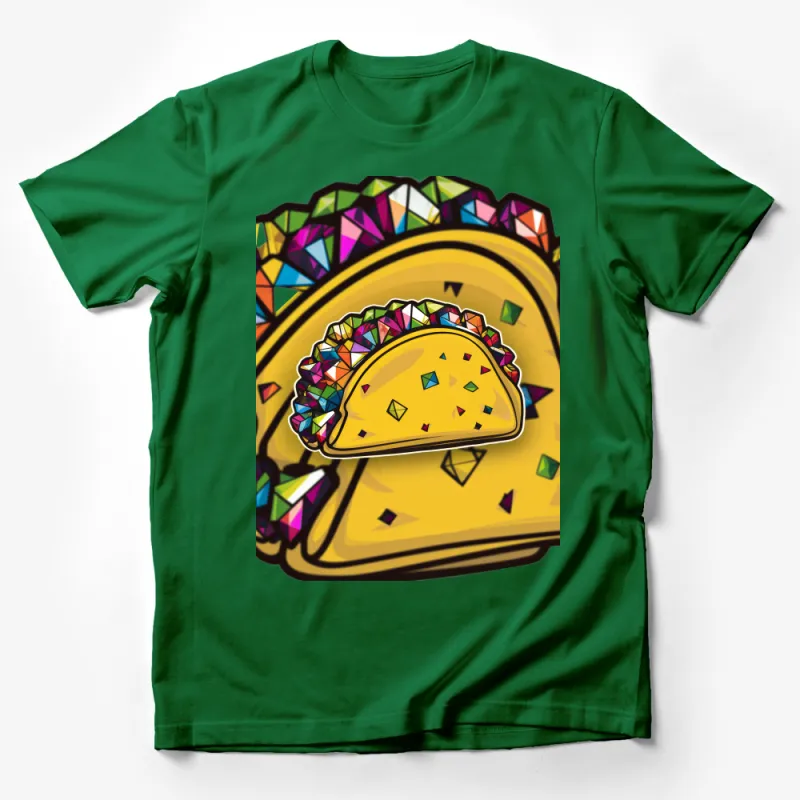 Colorful Taco Graphic T-Shirt, Vibrant Mexican Food Tee, Unisex Casual Wear, Fun Party Shirt, Gift for Foodies Male T-Shirt