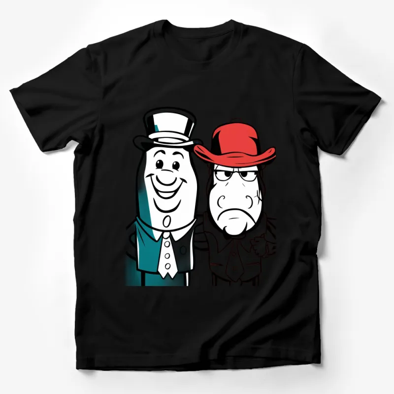 Cartoon Duo T-Shirt, Funny Partner Look, Best Friends Gift, Unique Character Art, Casual Wear Unisex Male T-Shirt