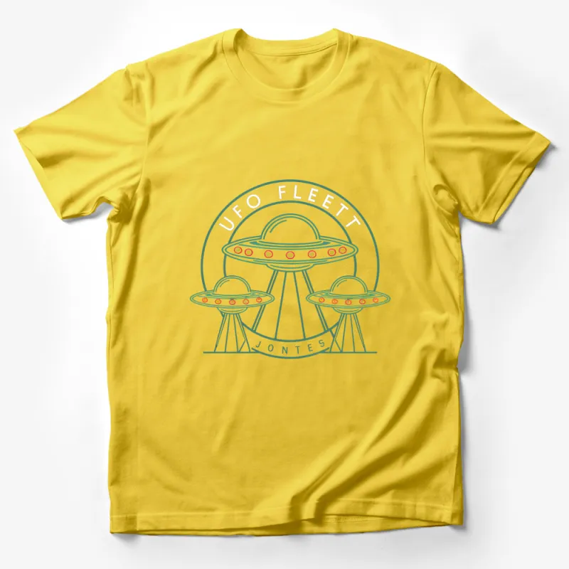 UFO Fleet Graphic T-Shirt, Unisex Tee with Alien Spaceships, Sci-Fi Lover Clothing, Unique Extraterrestrial Design Top Male T-Shirt