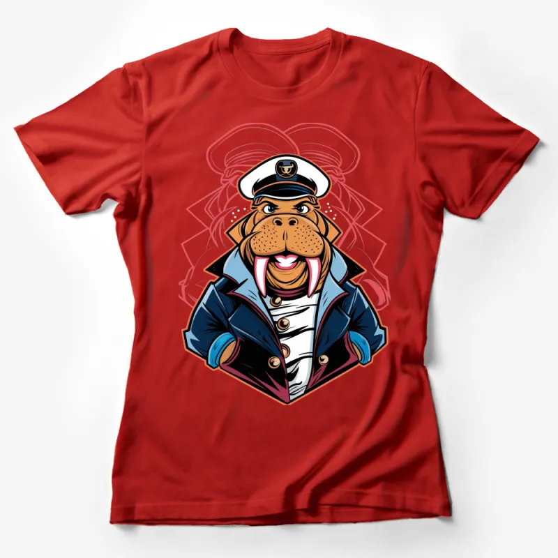 Cool Hip Hop Walrus Captain Graphic Tee, Unisex Urban Streetwear T-Shirt, Nautical Music Lover Shirt, Gift for Him Female T-Shirt