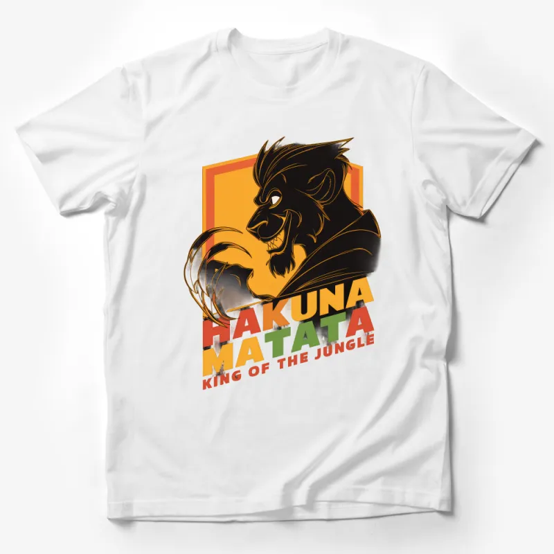 Hakuna Matata T-Shirt, Cartoon Lion King of the Jungle Tee, Unisex Adult and Kids Apparel, Funny Animal Graphic Shirt, Gift Idea Male T-Shirt