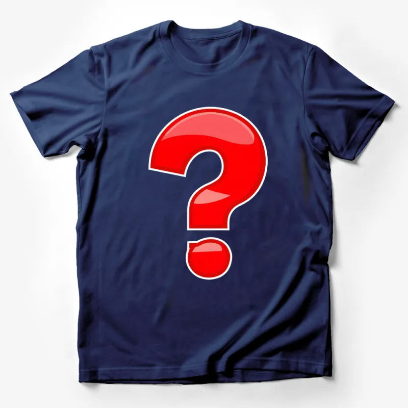 Red Question Mark Graphic Tee, Bold Punctuation Unisex T-Shirt, Casual Comfortable Tee for Everyday Wear, Unique Statement Shirt Male T-Shirt